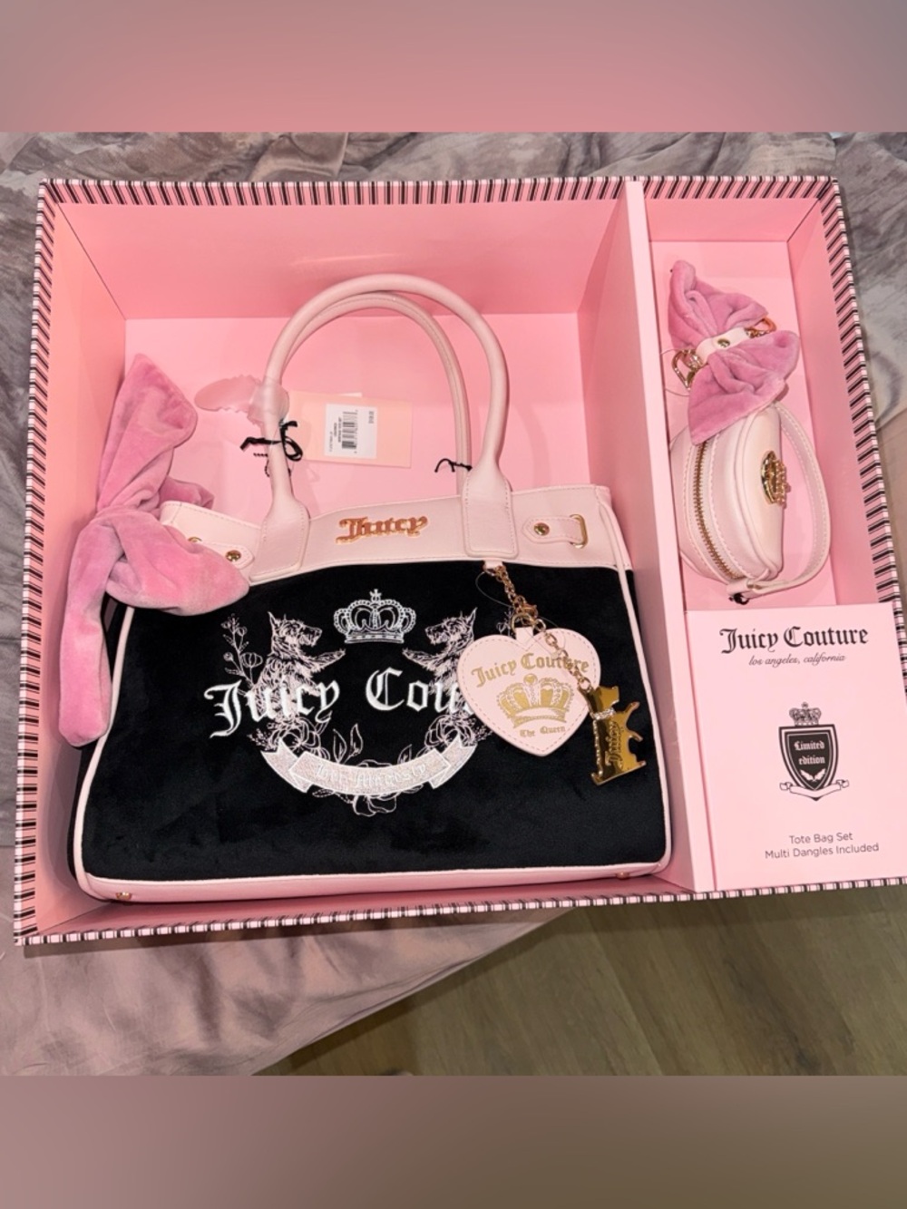 Juicy Couture Scottie Dog Heritage Tote Set